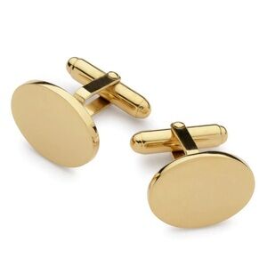 Round Gold Cuff Links